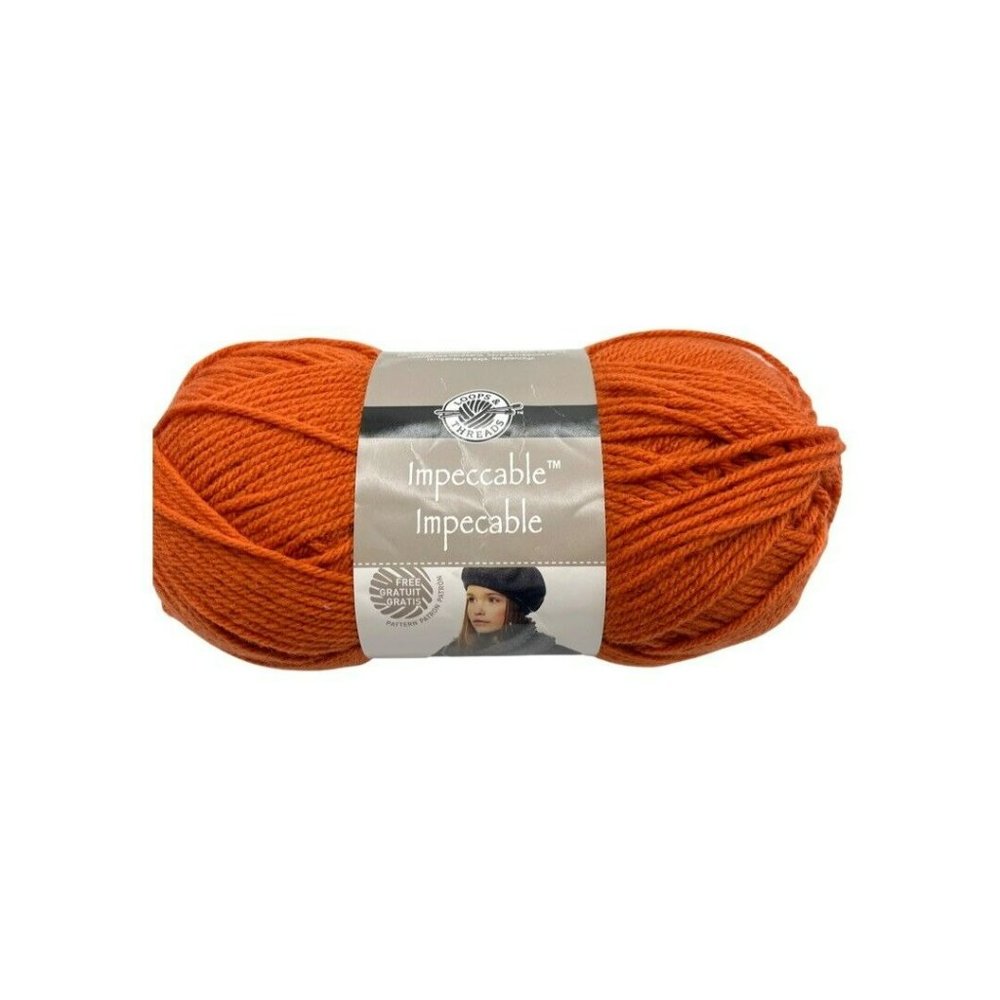 Loops & Threads Impeccable Yarn Color Pumpkin 4.5 Ounce 128 Grams Acrylic